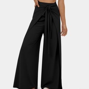 Halara High Waisted Lace Up Split Hem Palazzo Wide Leg Flowy Pants Size XL